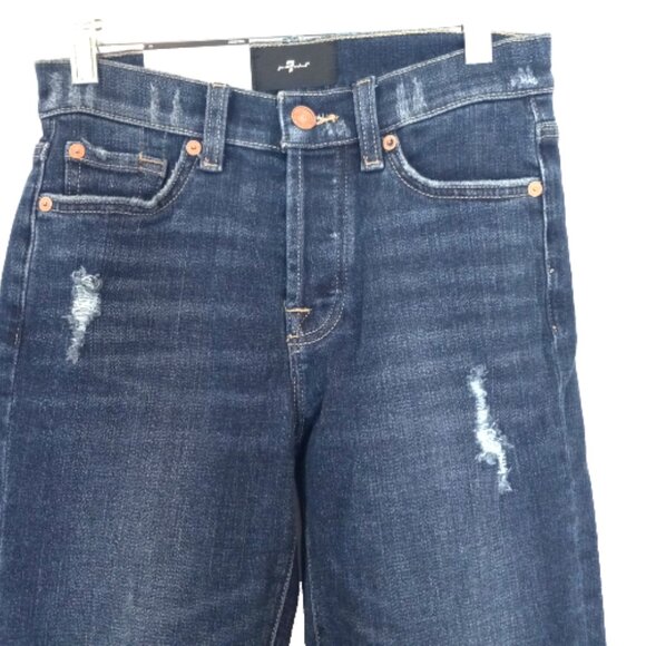 7 For All Mankind Josefina Skinny Jeans Sz 23 (24x27) NWT Button Fly Blue Denim - Picture 4 of 13
